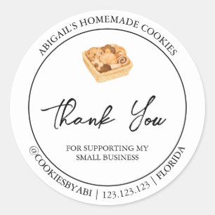 Simple Homemade Cookies Thank You Label