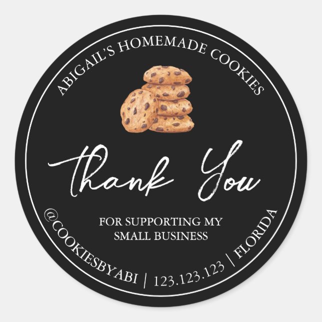 Simple Homemade Cookies Thank You Label (Front)