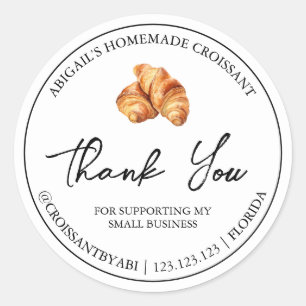 Simple Homemade Croissant Thank You Label