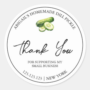 Simple Homemade Cucumber Pickle Thank You Label