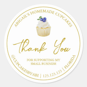Simple Homemade Cupcake Thank You Label