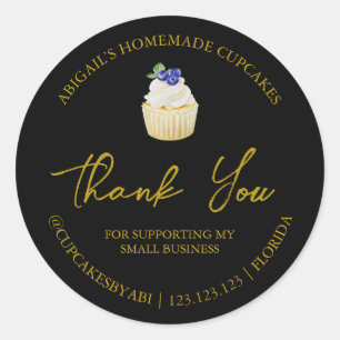 Simple Homemade Cupcakes Thank You Label
