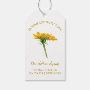 Simple Homemade Dandelion Syrup Hang Tag l White
