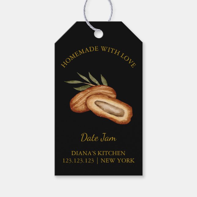 Simple Homemade Date Jam Hang Tag l Black (Front)