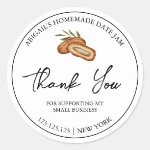 Simple Homemade Date Jam Thank You Label