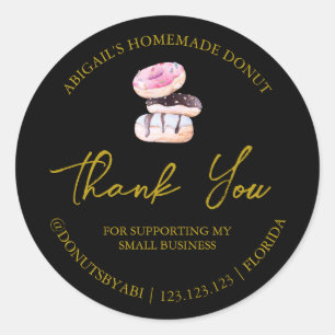 Simple Homemade Doughnut Thank You Label