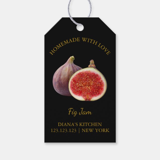 Simple Homemade Fig Jam Hang Tag l Black (Front)