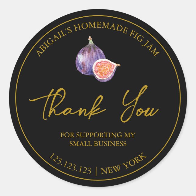 Simple Homemade Fig Jam Thank You Label (Front)