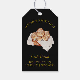 Simple Homemade Fresh Bread Hang Tag Black