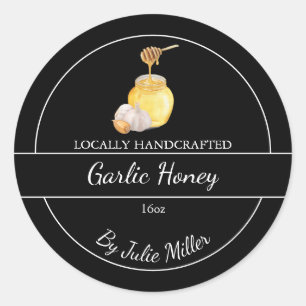 Simple Homemade Garlic infused Honey Label