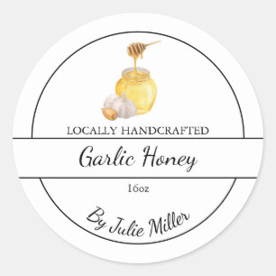Simple Homemade Garlic infused Honey Label