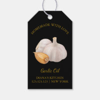 Simple Homemade Garlic Oil Hang Tag l Black