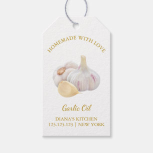 Simple Homemade Garlic Oil Hang Tag l White