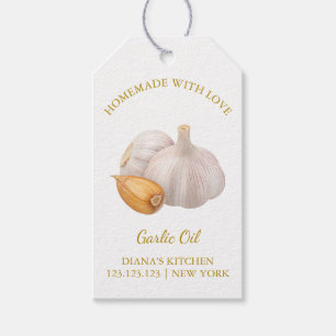 Simple Homemade Garlic Oil Hang Tag l White