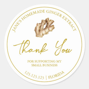 Simple Homemade Ginger Extract Thank You Label