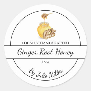 Simple Homemade Ginger infused Honey Label