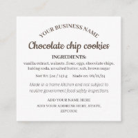 Simple Homemade Goods Product Insert Card