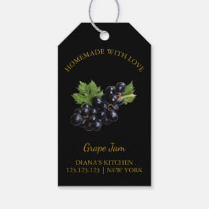 Simple Homemade Grape Jam Hang Tag l Black