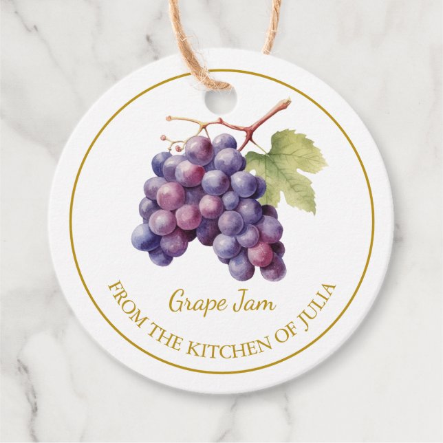 Simple Homemade Grape Jam Hang Tag l White (Front)