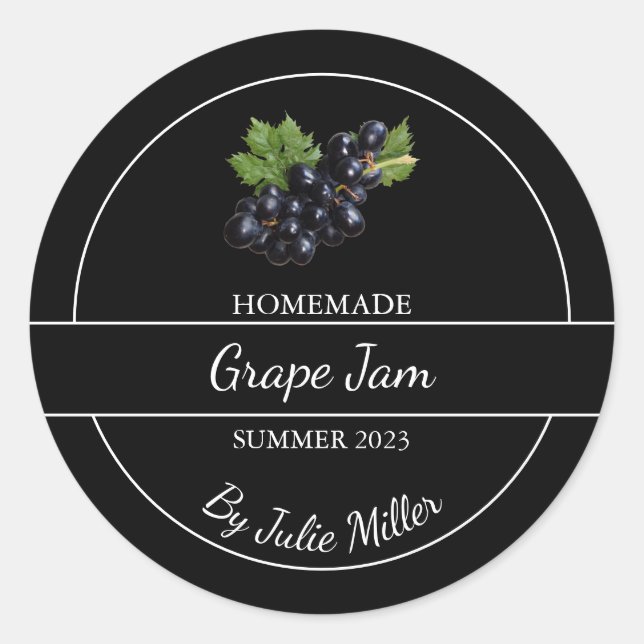 Simple Homemade Grape Jam Label (Front)