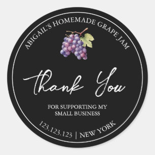 Simple Homemade Grape Jam Thank You Label