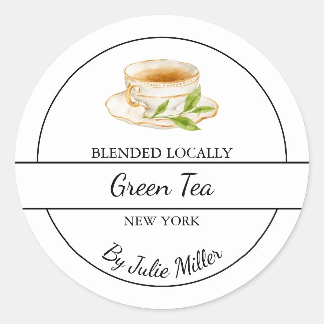 Simple Homemade Green Tea Label (Front)