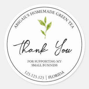 Simple Homemade Green Tea Thank You Label