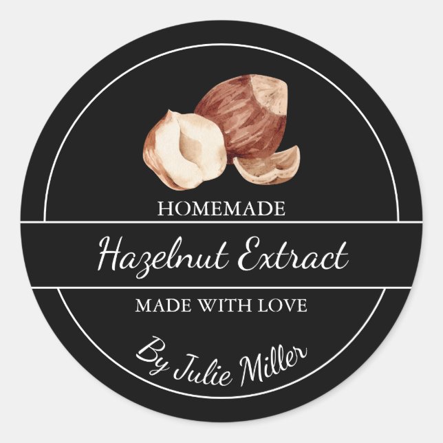Simple Homemade Hazelnut Extract Label (Front)
