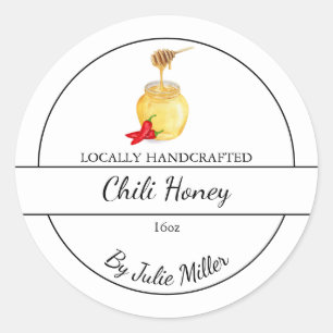 Simple Homemade Hot Chili infused Honey Label