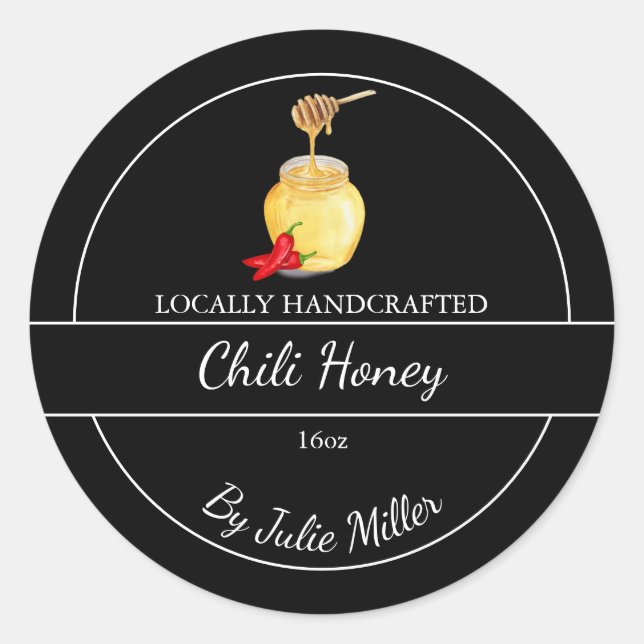 Simple Homemade Hot Chilli infused Honey Label (Front)