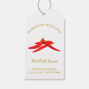 Simple Homemade Hot Chilli Sauce Hang Tag White