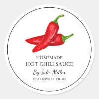 Simple Homemade Hot Chilli Sauce Label