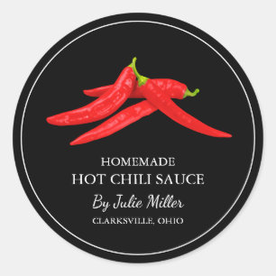 Simple Homemade Hot Chilli Sauce Label