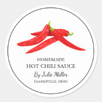 Simple Homemade Hot Chilli Sauce Label