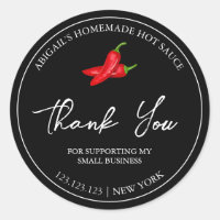 Simple Homemade Hot Chilli Sauce Thank You Label
