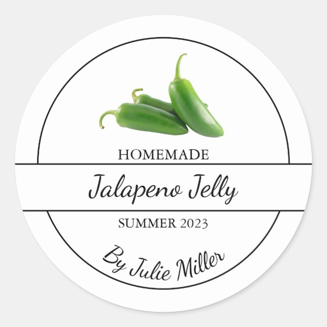 Simple Homemade Jalapeno Jelly Label (Front)
