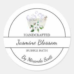 Simple Homemade Jasmine Bubble Bath Label