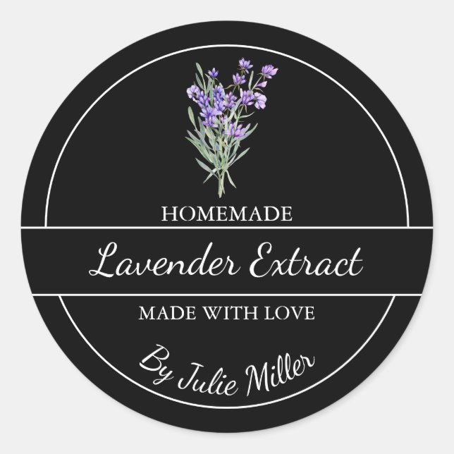 Simple Homemade Lavender Extract Label (Front)