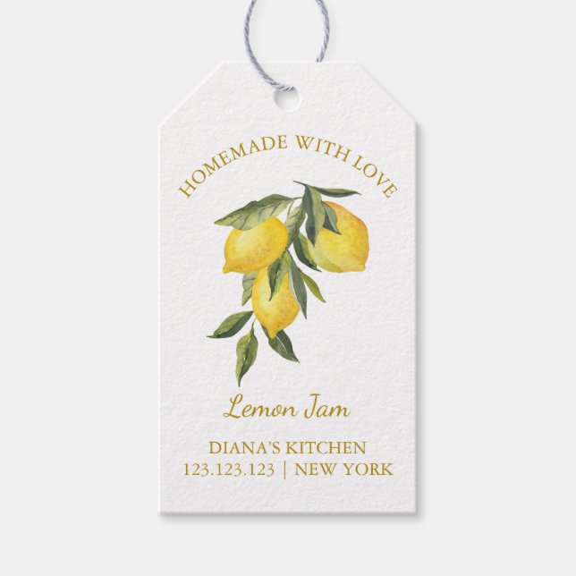 Simple Homemade Lemon Jam Hang Tag l White (Front)