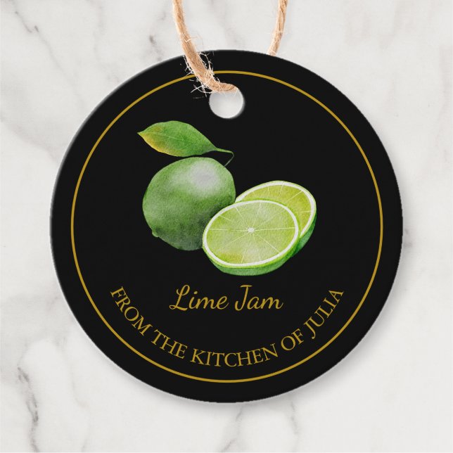 Simple Homemade Lime Jam Hang Tag l Black (Front)