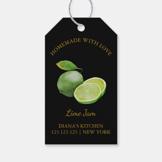 Simple Homemade Lime Jam Hang Tag l Black (Front)