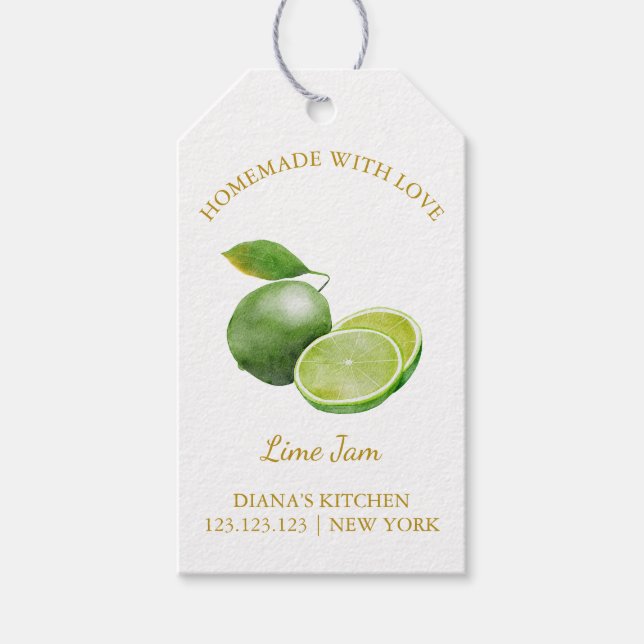 Simple Homemade Lime Jam Hang Tag l White (Front)