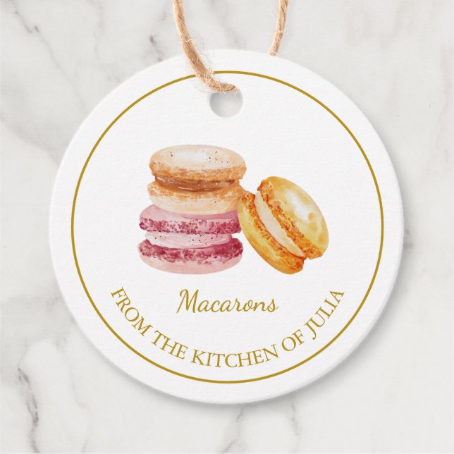 Simple Homemade Macarons Hang Tag l White (Front)