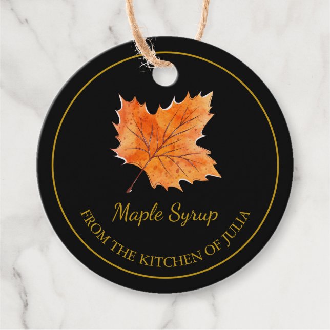 Simple Homemade Maple Syrup Hang Tag l Black (Front)