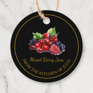 Simple Homemade Mixed Berry Jam Hang Tag Black
