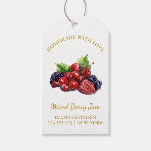 Simple Homemade Mixed Berry Jam Hang Tag l White
