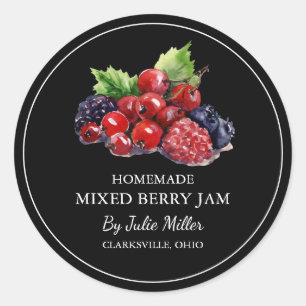 Simple Homemade Mixed Berry Jam Label