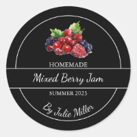 Simple Homemade Mixed Berry Jam Label