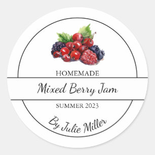 Simple Homemade Mixed Berry Jam Label