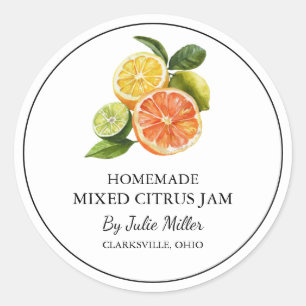 Simple Homemade Mixed Citrus Jam Label